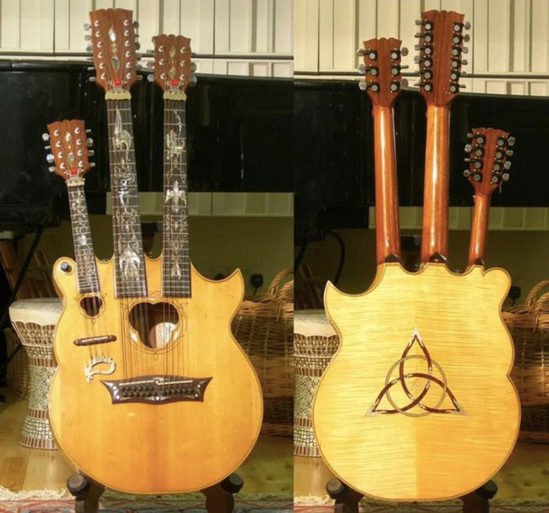 fascinating photos of cool stuff - john paul jones triple neck guitar