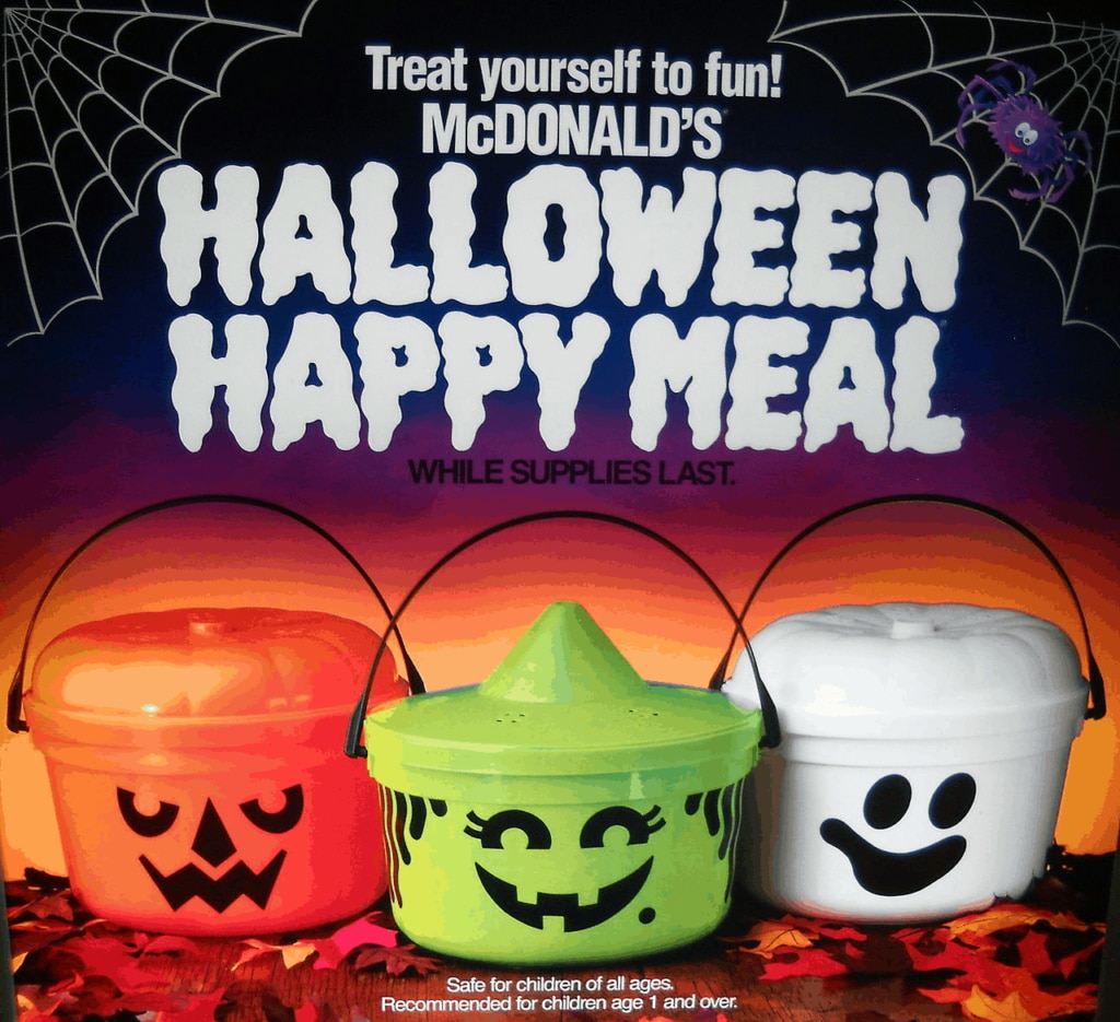 mcdonalds halloween buckets - Treat yourself to fun! Mcdonald'S Halloween Happy Meal While Supplies Last. Safe for children of all ages. Recommended for children age 1 and over.