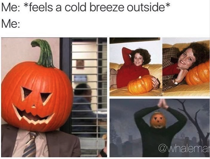 halloween memes - feels a cool breeze outside meme - Me feels a cold breeze outside Me