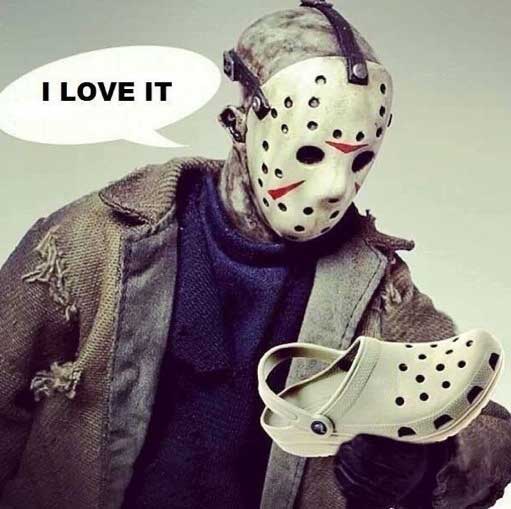 halloween memes - jason and crocs - I Love It