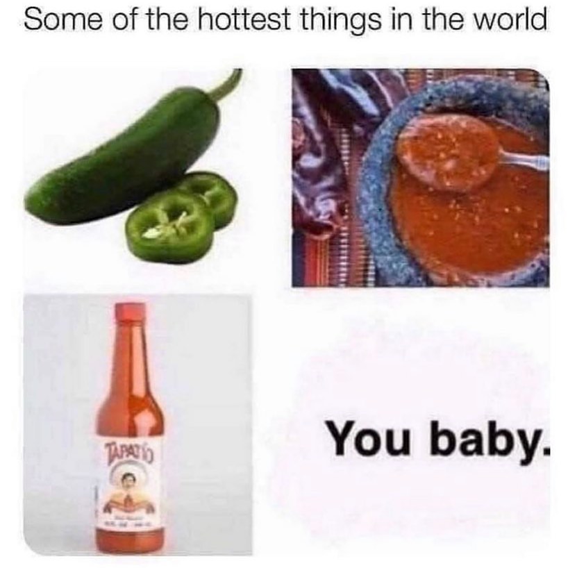 some of the hottest things in the world meme - Some of the hottest things in the world You baby Tamat