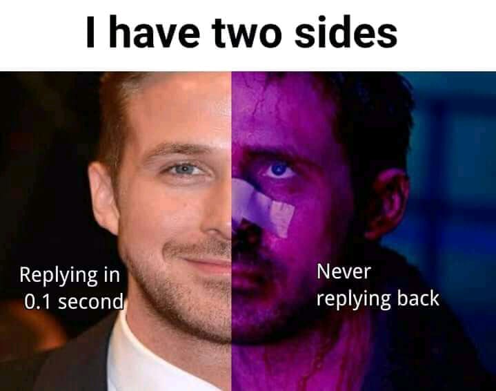 funny pics and memes - photo caption - I have two sides ing in 0.1 second Never ing back