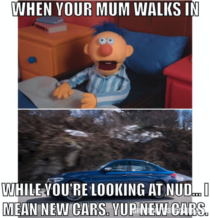 photo caption - When Your Mum Walks In While You'Re Looking At Nud... I Mean New Cars. Yup New Cars.