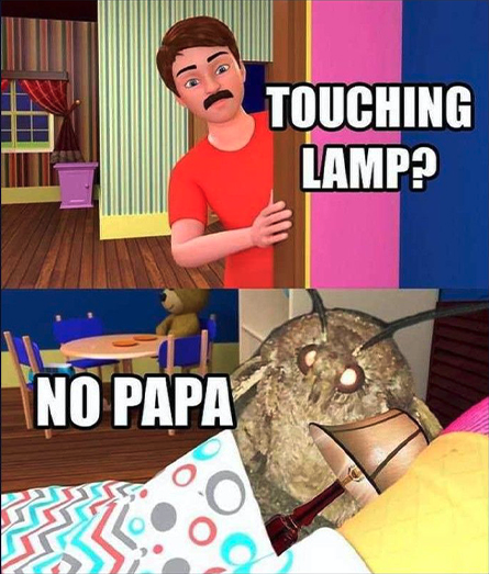 play - Touching Lamp? No Papa