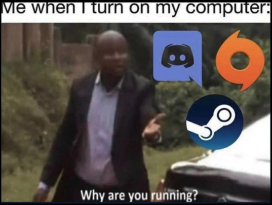 funny gaming memes  --  me beating my meat at 3am my apple watch - Me when I turn on my computer e Why are you running?