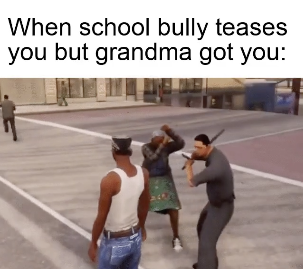 funny gaming memes  - you shall not pass - When school bully teases you but grandma got you