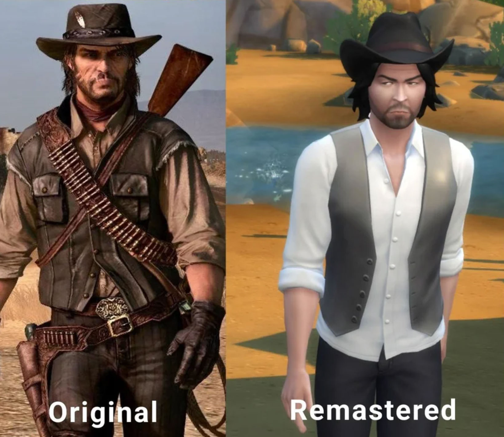 funny gaming memes  - john marston iconic outfit - Original Remastered