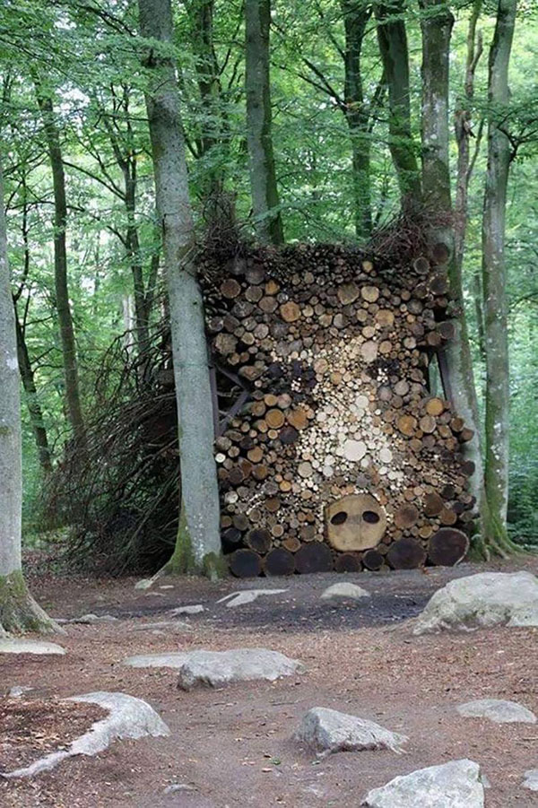 wood stacking art