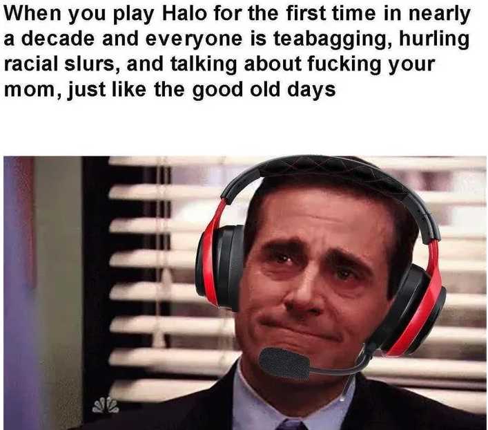 funny gaming memes  - happy crying gif - When you play Halo for the first time in nearly a decade and everyone is teabagging, hurling racial slurs, and talking about fucking your mom, just the good old days Le