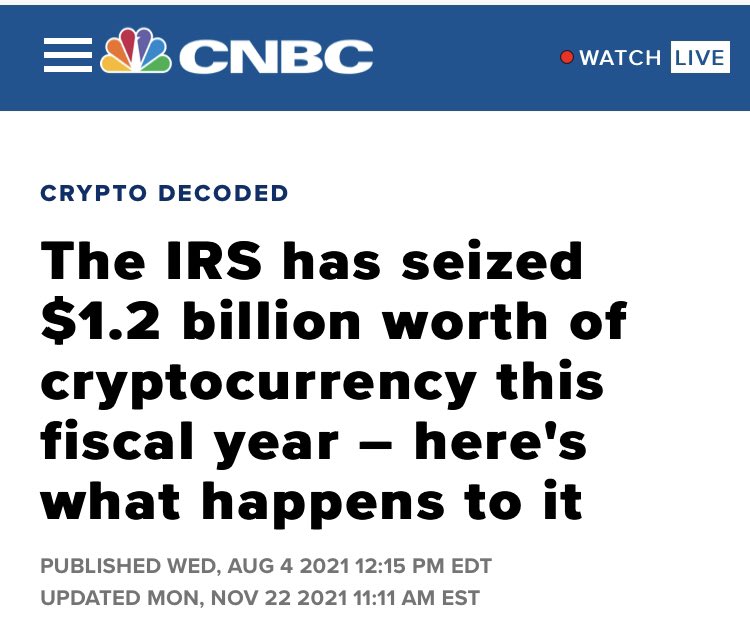 Crypto Bros Posting L's - cnbc - Escnbc Watch Live Crypto Decoded The Irs has seized $1.2 billion worth of cryptocurrency this fiscal year here's what happens to it Published Wed, Edt Updated Mon, Est