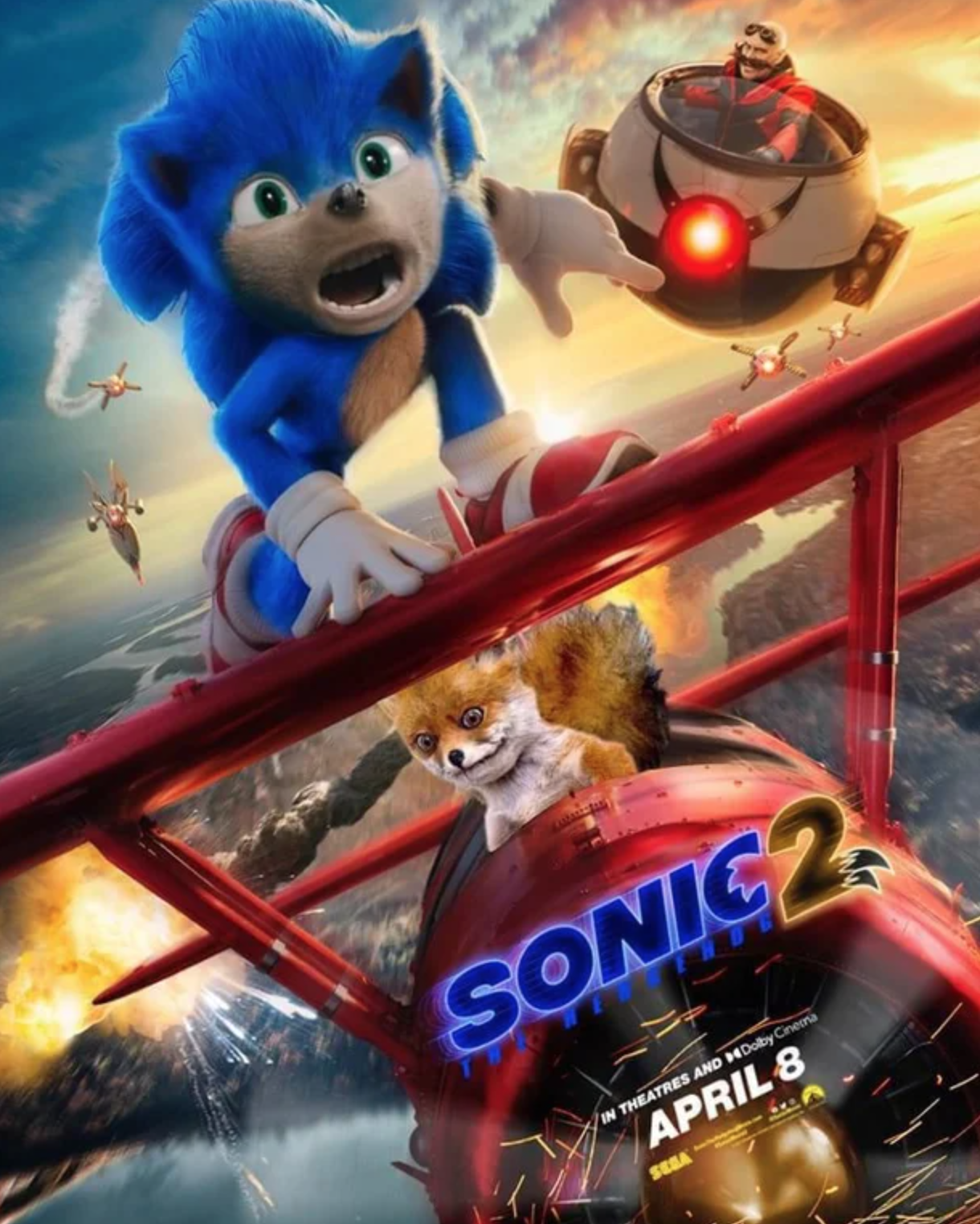 funny gaming memes - sonic the hedgehog 2 poster - SONIC2 Theatres And Noc A April 8
