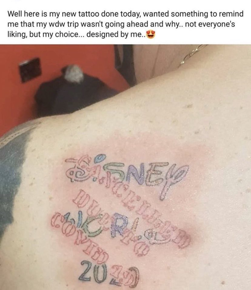disney adults - tattoo - Well here is my new tattoo done today, wanted something to remind me that my wdw trip wasn't going ahead and why.. not everyone's liking, but my choice... designed by me.. Usne Cool 2022