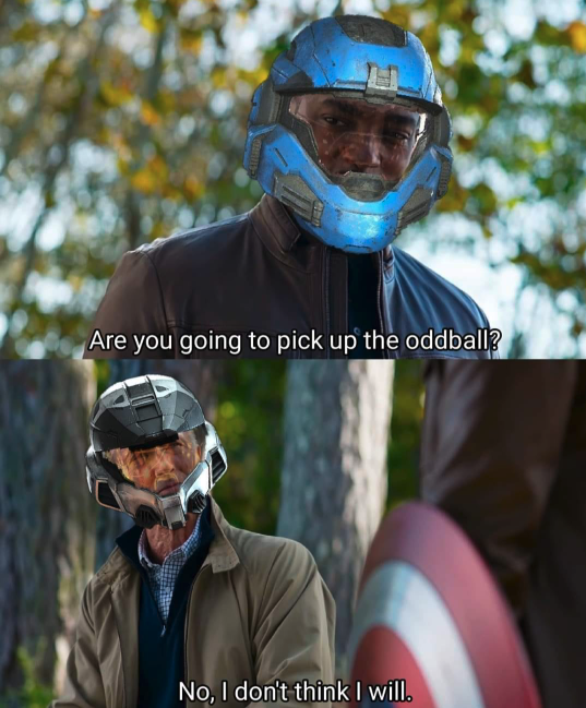 funny gaming memes - helmet - Are you going to pick up the oddball? No, I don't think I will.