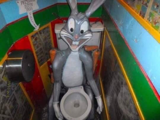 threatening bathrooms - bugs bunny toilet - Com 5277 Kaliman