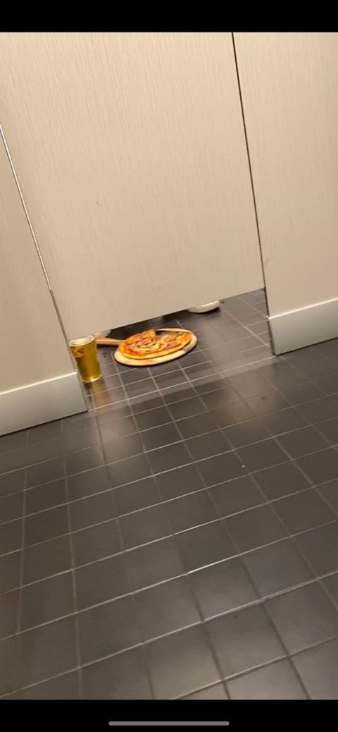 threatening bathrooms - pizza in weird places