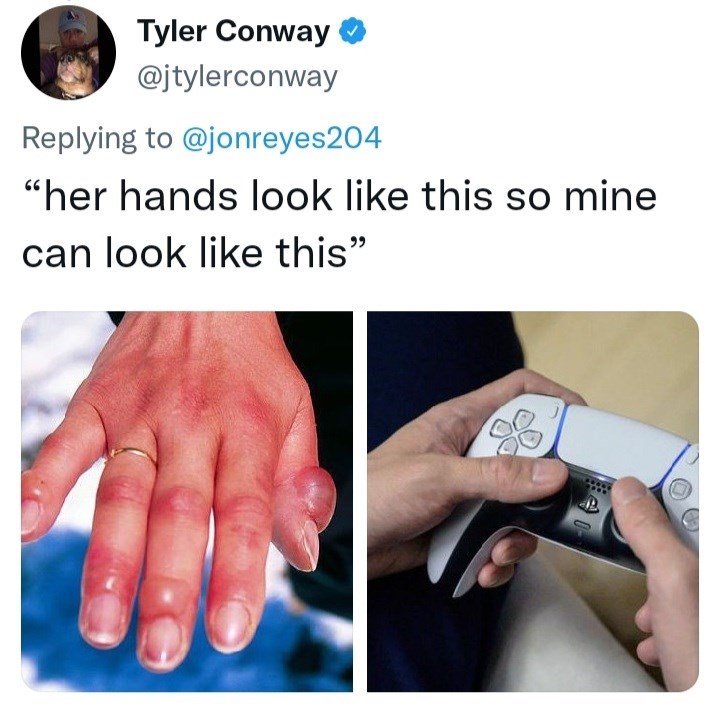Husband Roasts For Snow Shoveling Tweet - Tyler Conway "her hands look this so mine can look this