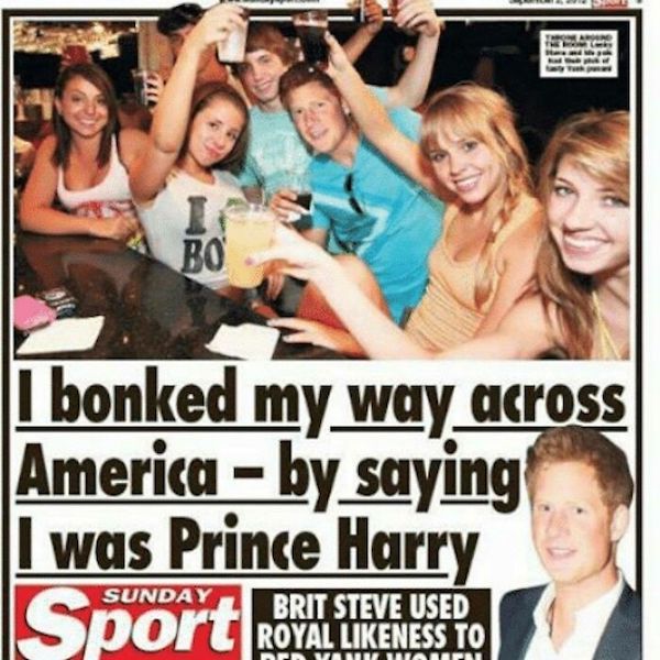 wtf news headlines - -daily sport - I Bo I bonked my way across America by saying was Prince Harry , Sunday Brit Steve Used Royal ness To Dwinant