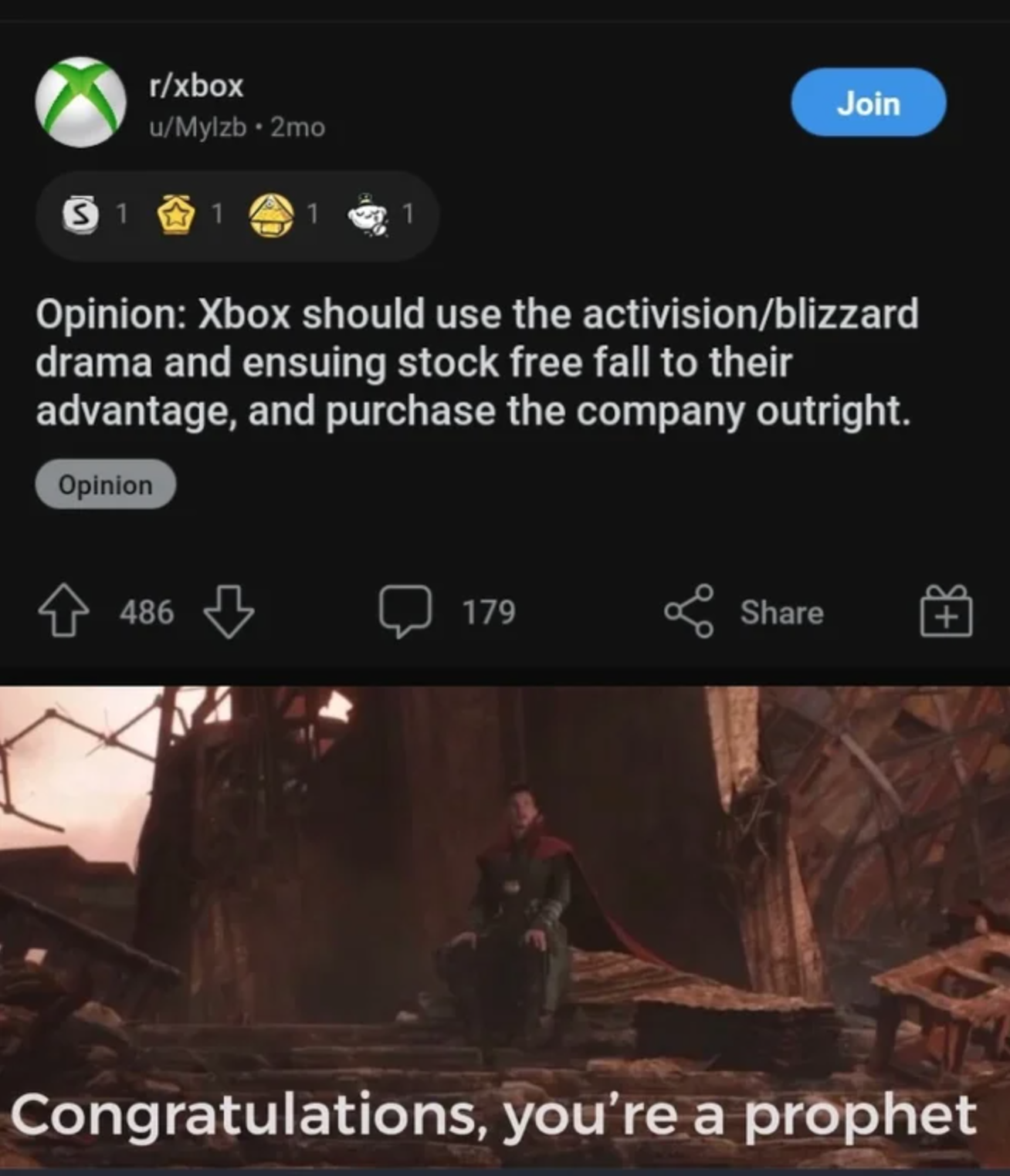 funny gaming memes - screenshot - rxbox uMylzb2mo Join Opinion Xbox should use the activisionblizzard drama and ensuing stock free fall to their advantage, and purchase the company outright. Opinion 486 179 Congratulations, you're a prophet
