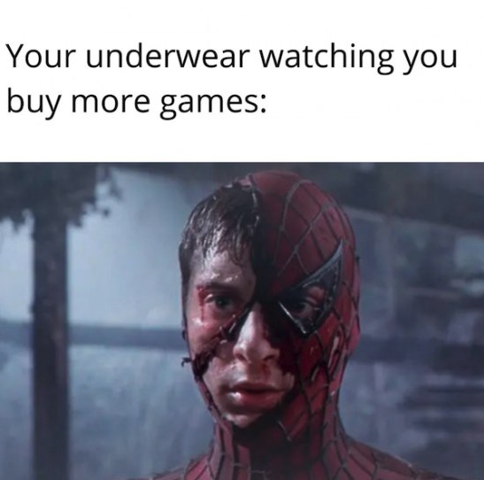 funny gaming memes - my underwear watching me buy more ammo - Your underwear watching you buy more games