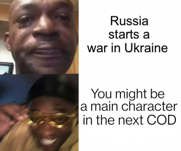 funny gaming memes - hypixel skyblock memes - Russia starts a war in Ukraine You might be a main character in the next Cod