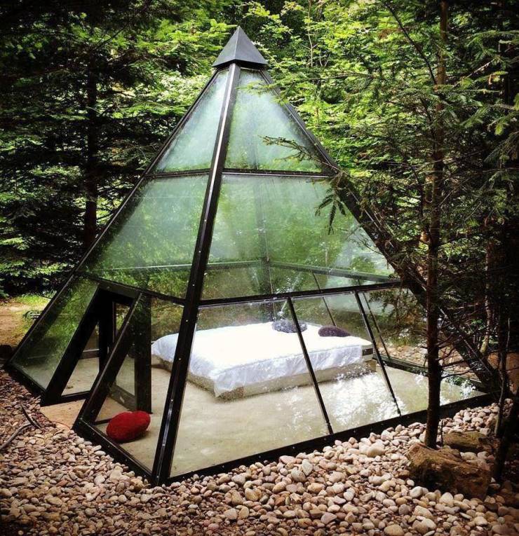 awesome random pics and photos - camping glass tent