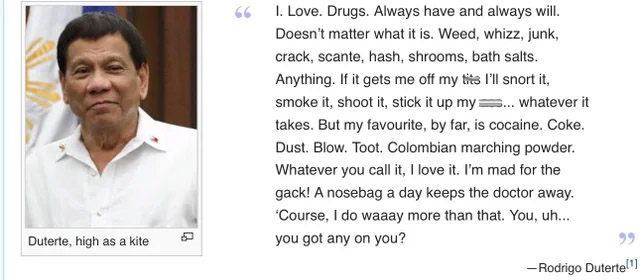 wikipedia vandalism - funny wikipedia edits - human behavior - 66 1. Love. Drugs. Always have and always will. Doesn't matter what it is. Weed, whizz, junk, crack, scante, hash, shrooms, bath salts. Anything. If it gets me off my tits I'll snort it, smoke