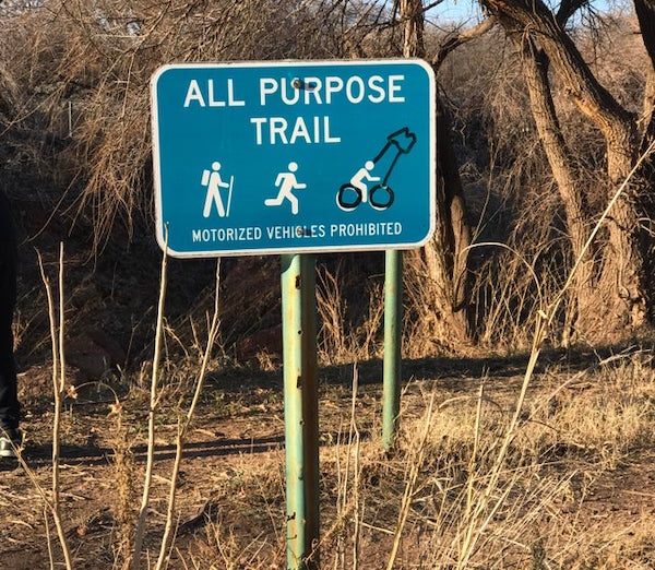 funny vandalisim - hiking clip art - All Purpose Trail Motorized Vehicles Prohibited