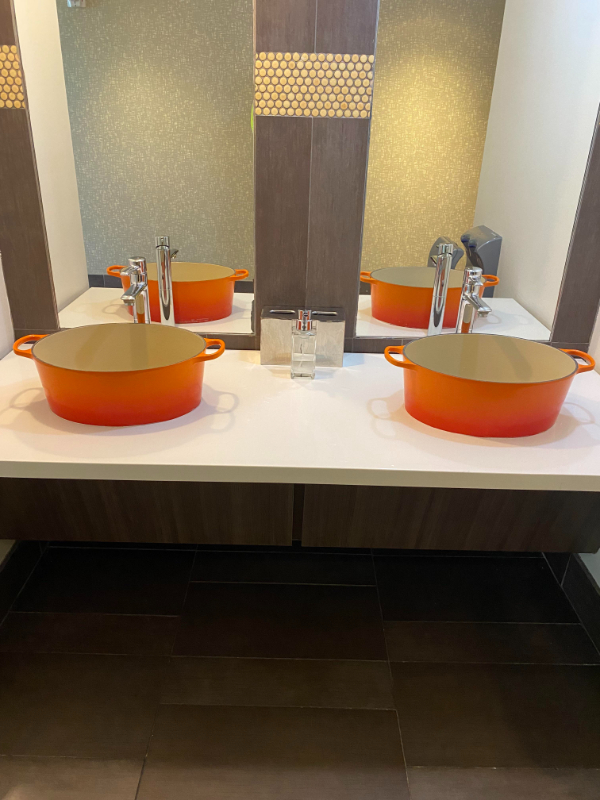“The sinks inside the Le Creuset headquarters are Dutch ovens.”