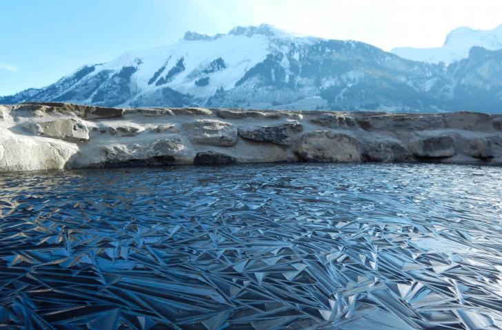 cool pics and memes - geometric frozen lake