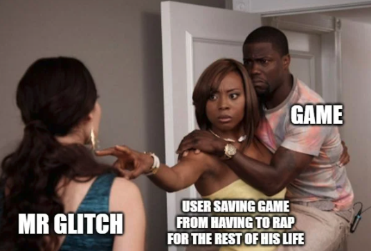 funny gaming memes - escape the night matpat and rosanna - Game Mr Glitch User Saving Game From Having To Rap For The Rest Of His Life