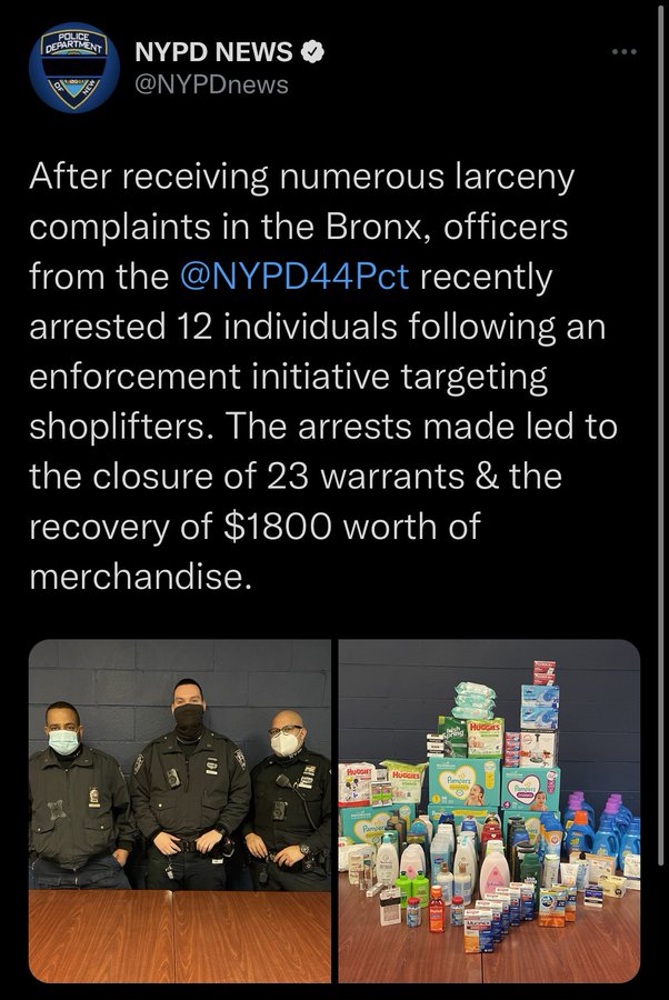screenshot - Police Department Nypd News After receiving numerous larceny complaints in the Bronx, officers from the recently arrested 12 individuals ing an enforcement initiative targeting shoplifters. The arrests made led to the closure of 23 warrants &