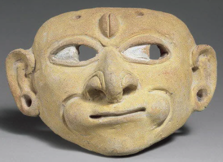 artifacts from history  - A ceramic mask. Tumaco-La Tolita culture, from Colombia or Ecuador, 1st century BCE–4th century CE. Now housed at the Metropolitan Museum