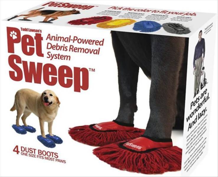 random pics - pet sweep - As the colorofil rourjob Todd Lawson's Pet AnimalPowered Debris Removal System S Sweep Tm Pets are wonderin Andlazy . asween 4 Dust Boots One Size Fits Most Paws