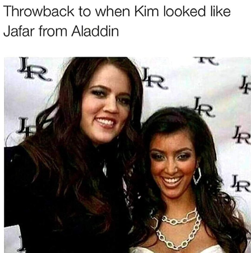 random memes and pics - kim kardashian looks like jafar - Throwback to when Kim looked Jafar from Aladdin Ir Vr 4 Ir we Ir Ir