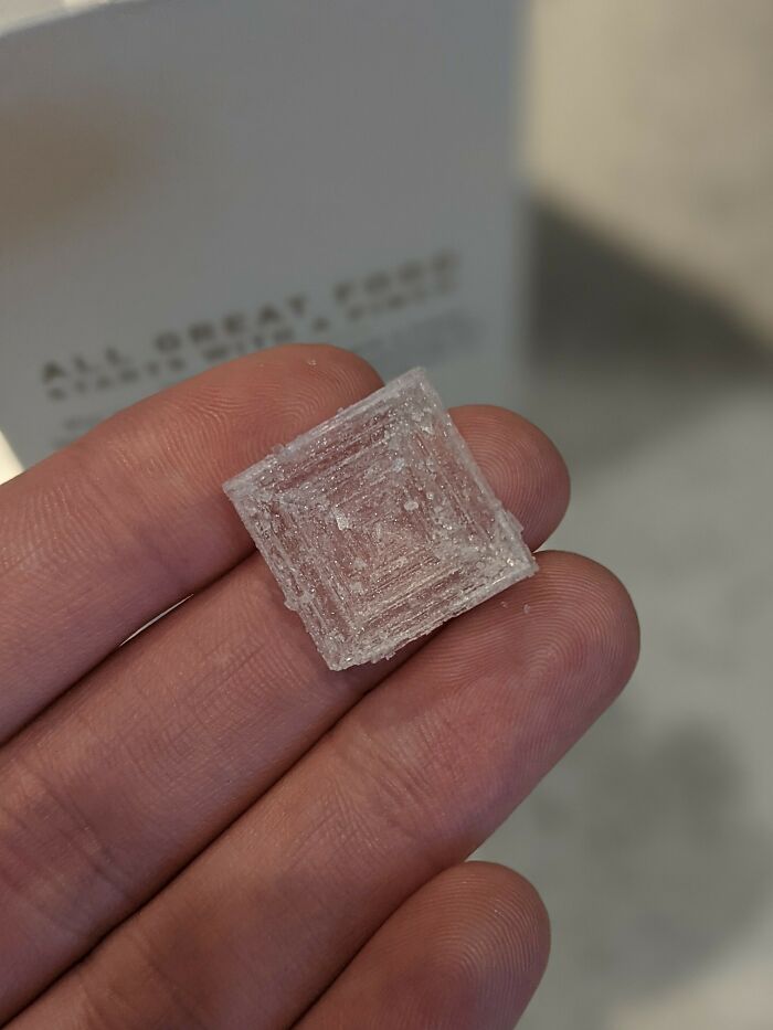 The perfect salt crystal in a bottle of sea salt.
