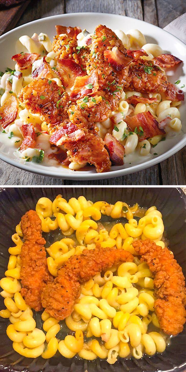 expectations vs reality - applebee's 4 cheese mac and cheese