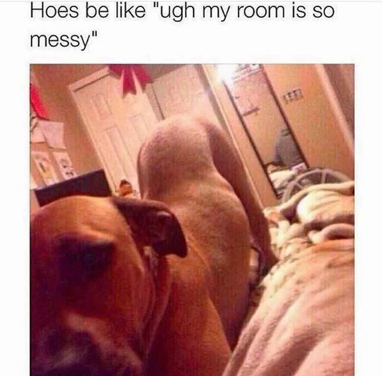 monday morning randomness - bed selfie meme - Hoes be "ugh my room is so messy"