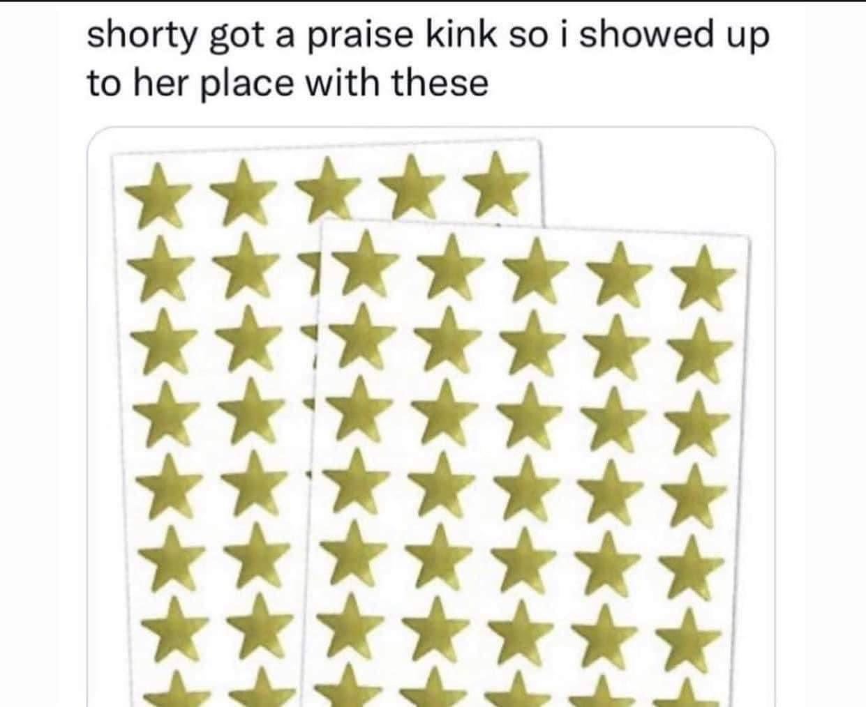 monday morning randomness - star stickers - shorty got a praise kink so i showed up to her place with these