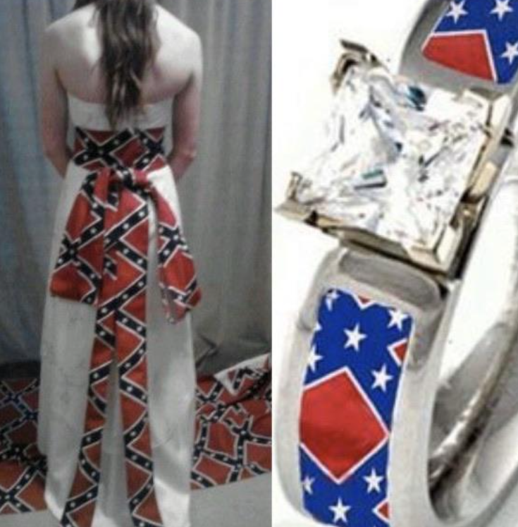 trashy wedding ideas - rebel flag wedding dress