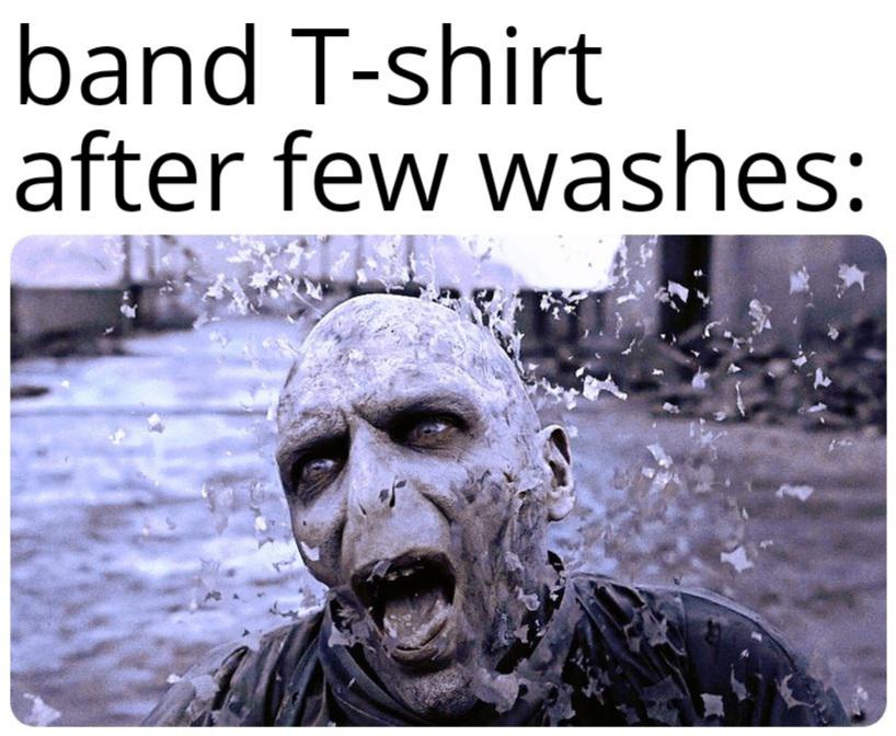 monday morning randomness - voldemort vs thanos - band Tshirt after few washes