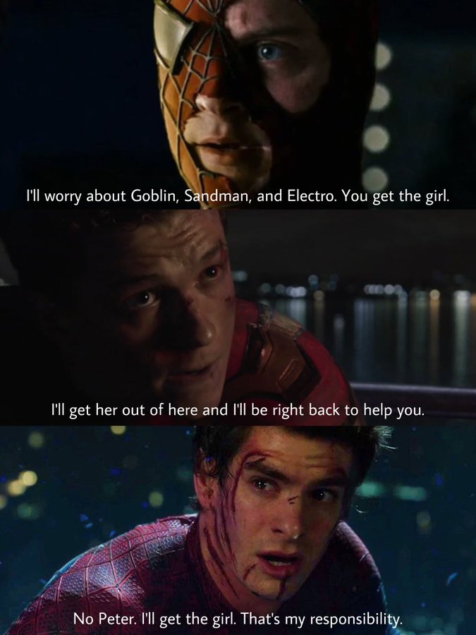 Morbius Memes - it's morbin time - no peter i ll get the girl that's my responsibility - I'll worry about Goblin, Sandman, and Electro. You get the girl. I'll get her out of here and I'll be right back to help you. No Peter. I'll get the girl. That's my r