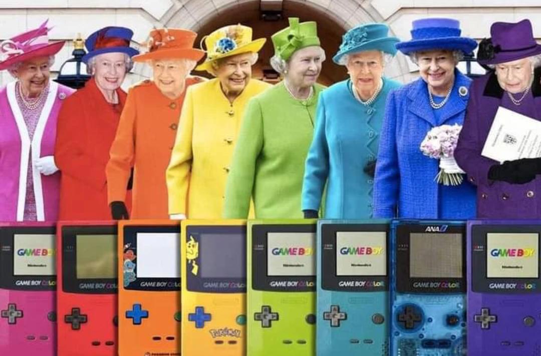 The Queen of England must be a gameboy fan.