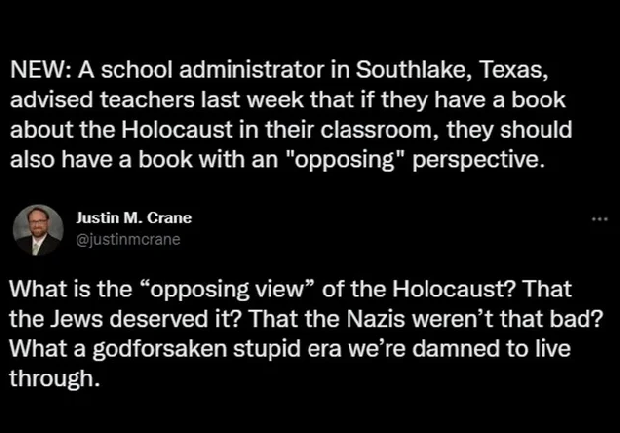 Facepalms - opposing view of holocaust