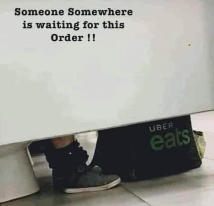 trashy photos - uber eats toilet - Someone Somewhere is waiting for this Order !! Uber eats