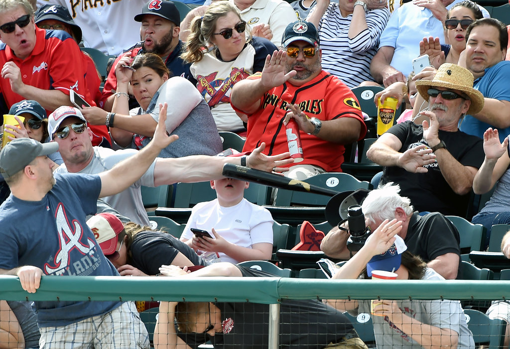 Crazy Moments in Baseball - man saves kid from baseball bat