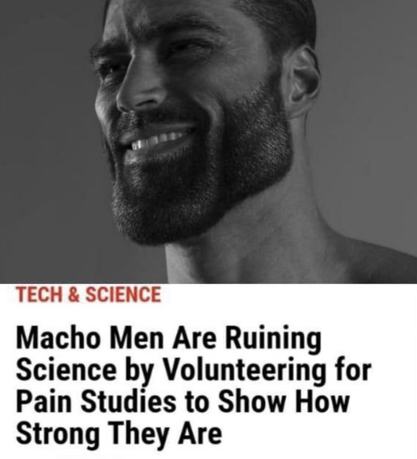 dudes posting wins - art institute of pittsburgh - Tech & Science Macho Men Are Ruining Science by Volunteering for Pain Studies to Show How Strong They Are