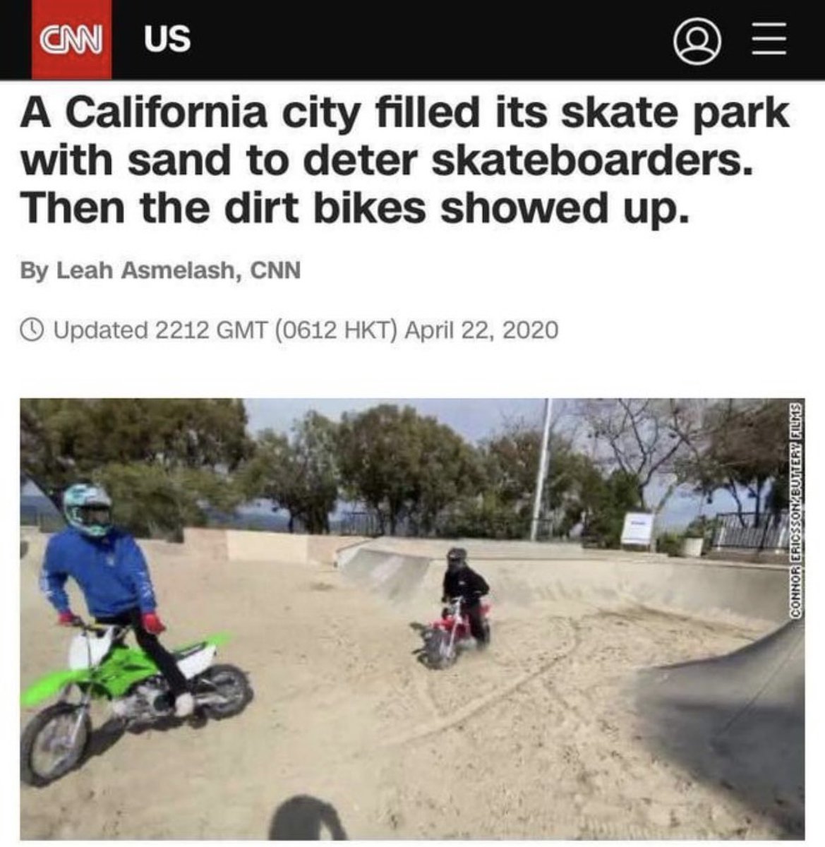 dudes posting wins - there's always a bigger fish memes - Cmn Us A California city filled its skate park with sand to deter skateboarders. Then the dirt bikes showed up. By Leah Asmelash, Cnn Updated 2212 Gmt 0612 Hkt Connor Ericsson Buttery Films