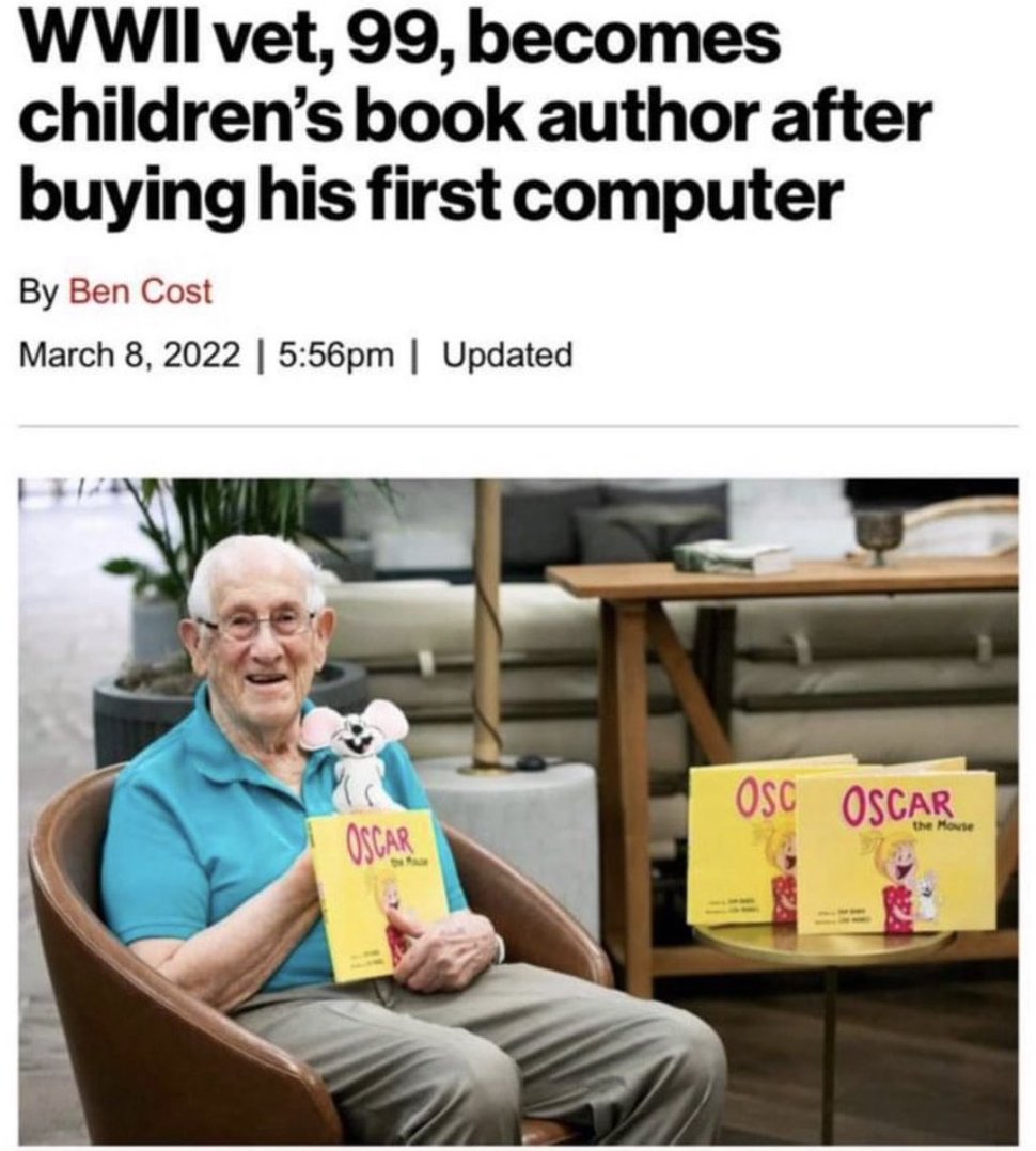 dudes posting wins - oscar the mouse sam baker - Wwii vet, 99, becomes children's book author after buying his first computer By Ben Cost pm | Updated Osc Oscar Oscar