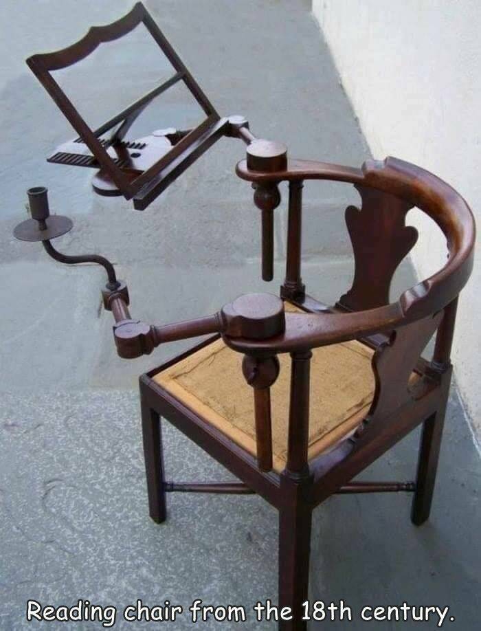 cool pics - reading chair from the 18th century - Reading chair from the 18th century.