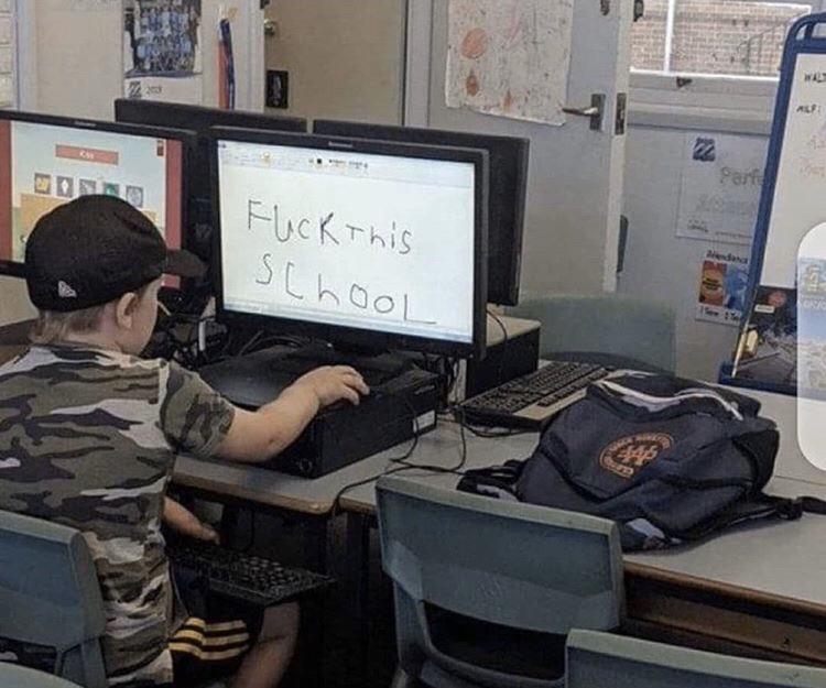 Kids Being Weirdos - desk - Wa Alf Parte Flick This dana School